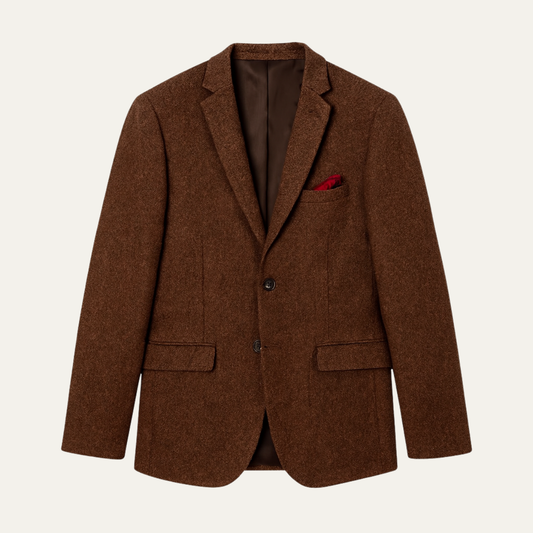 The Riccione Men's Smart Casual Brown Tweed Blazer Jacket