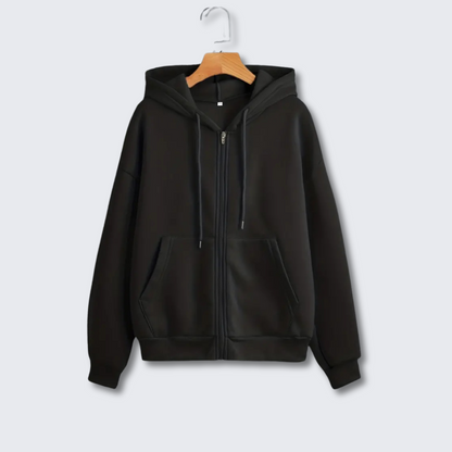 Women's Green Hooded Sweatshirt Soft Cozy Winter Jacket