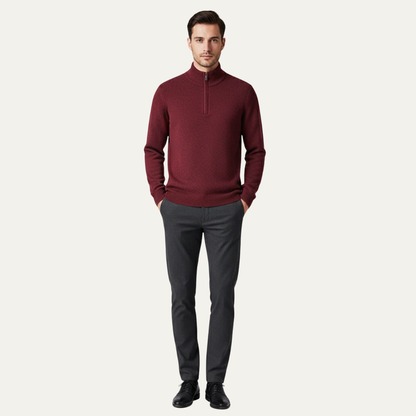 Men’s Tailored Zip Up Knit Sweater
