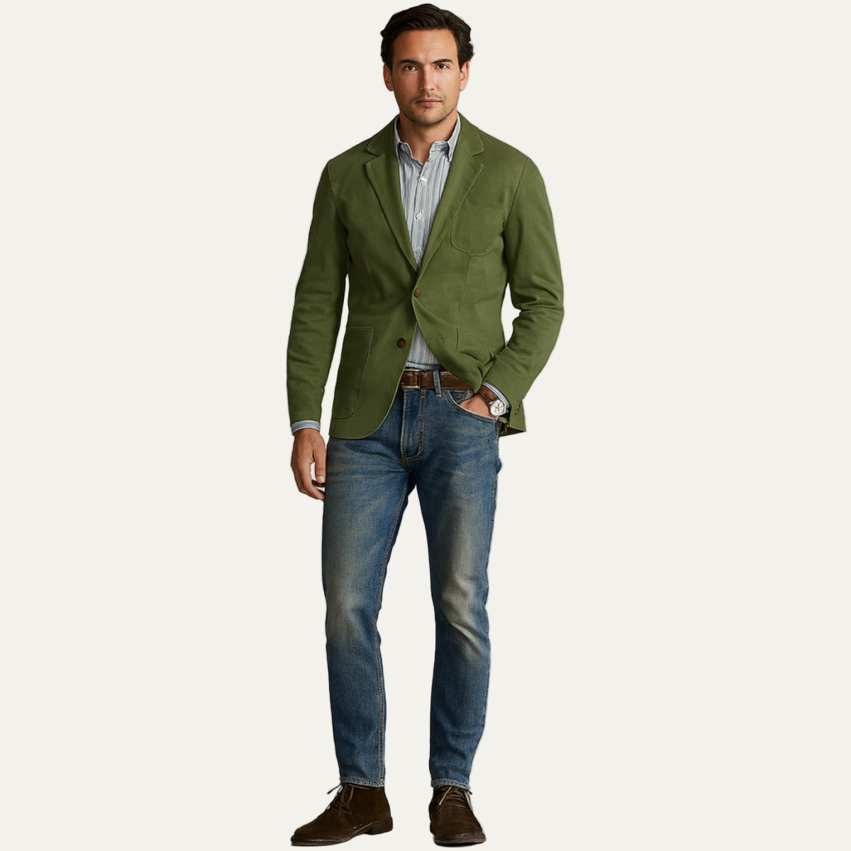 Men’s Casual Cotton Two Button Blazer