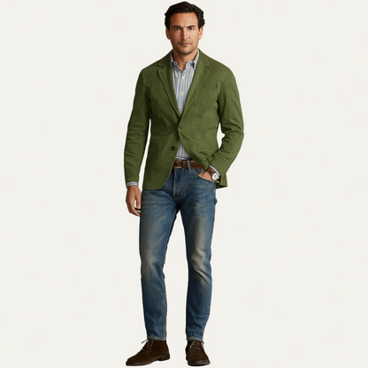Men’s Casual Cotton Two Button Blazer