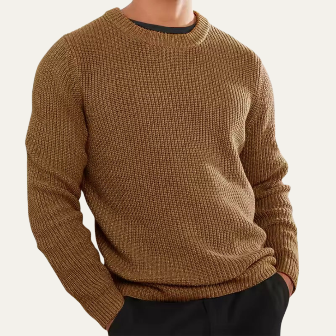 Men’s Ribbed Wool Blend Knit Sweater