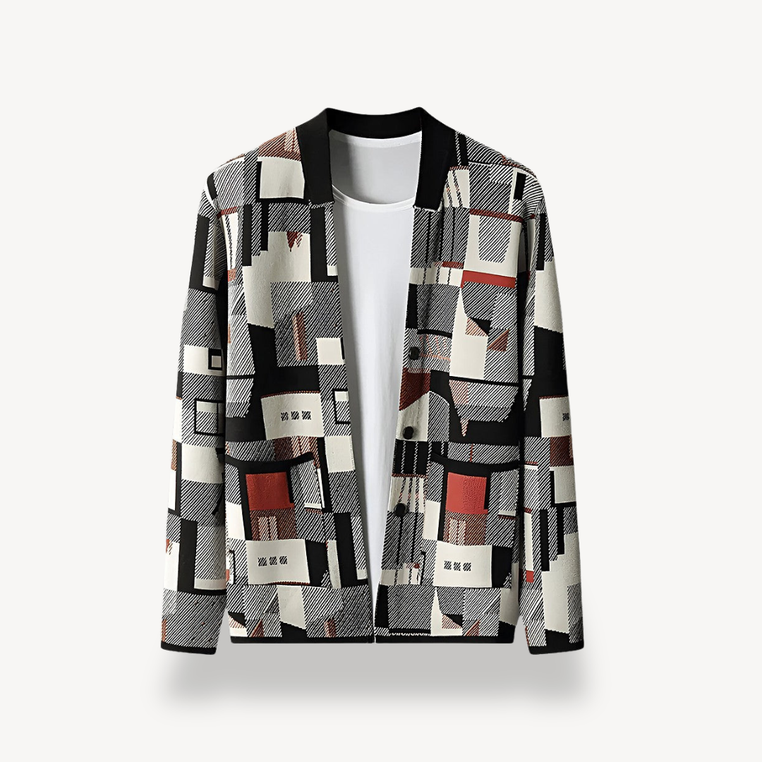 Men's Geometric Print Cardigan
