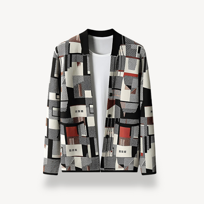 Men's Geometric Print Cardigan