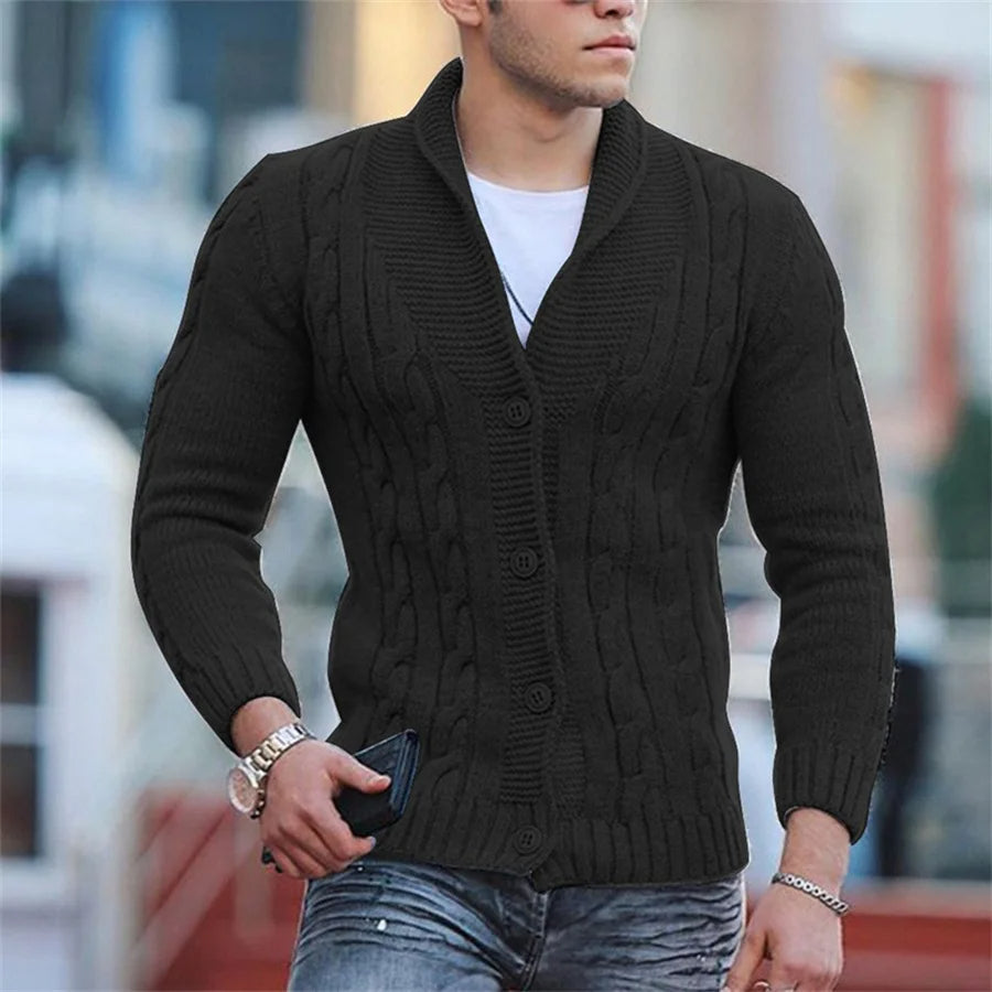 Men's Cozy Relaxed Fit Winter Sweater Cardigan - BritishElegance