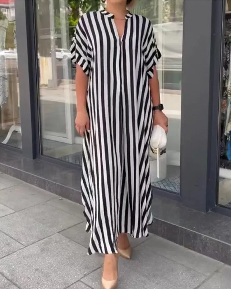 Casual Stripe Sundress for Women - BritishElegance