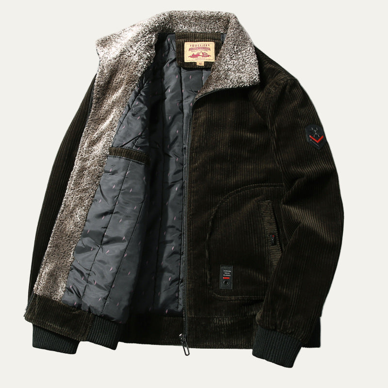 Men’s Casual Corduroy Style Bomber Jacket