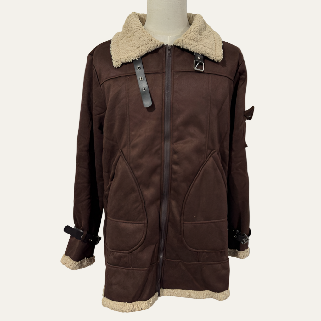 Men’s Shearling Lined Aviator Biker Jacket