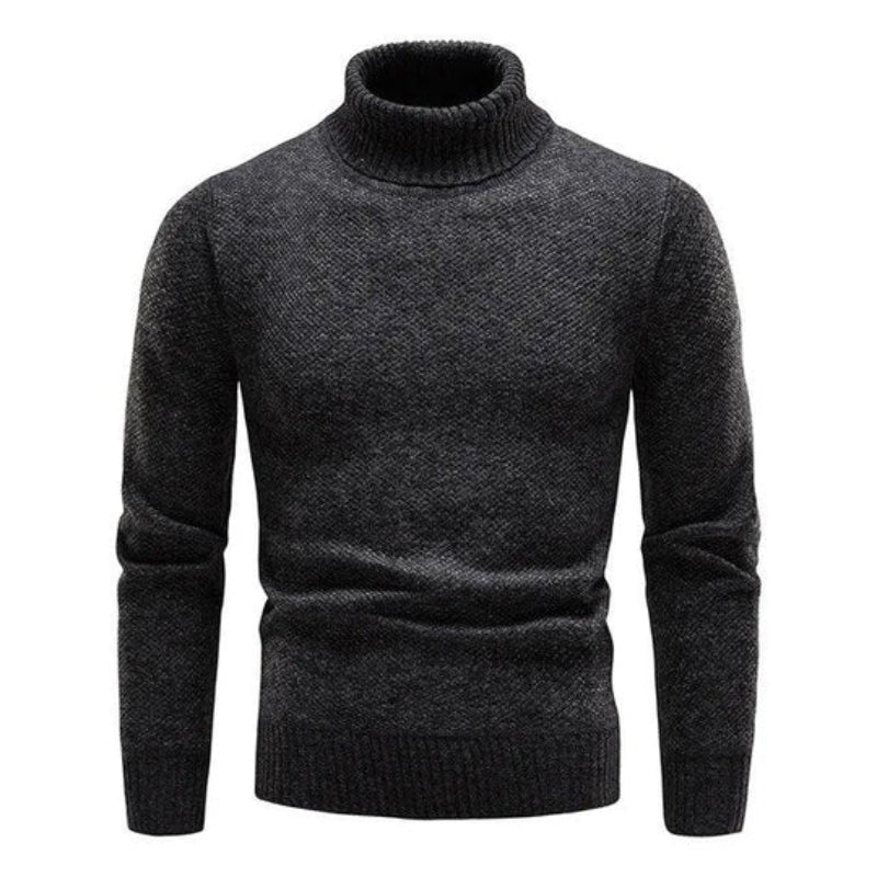 Warm Mens Fleece Turtleneck Winter Sweater - BritishElegance