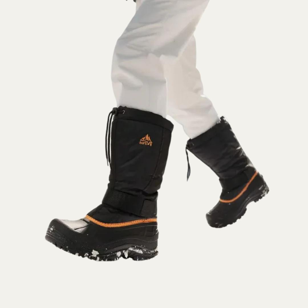 Men’s Tall Rugged Winter Snow Boots with Strap and Drawstring