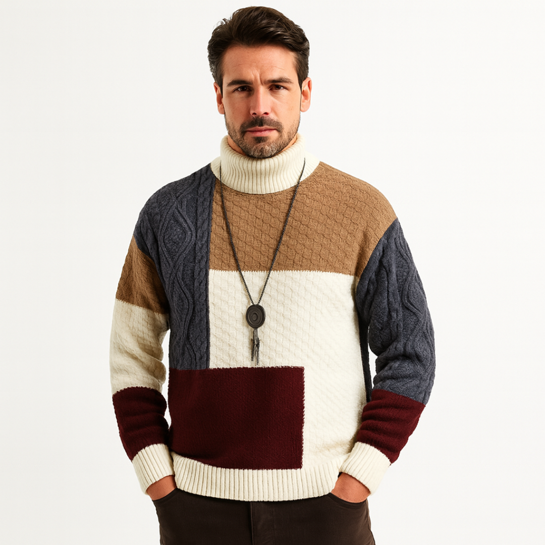 Men’s Ribbed Contrast Trim Sweater