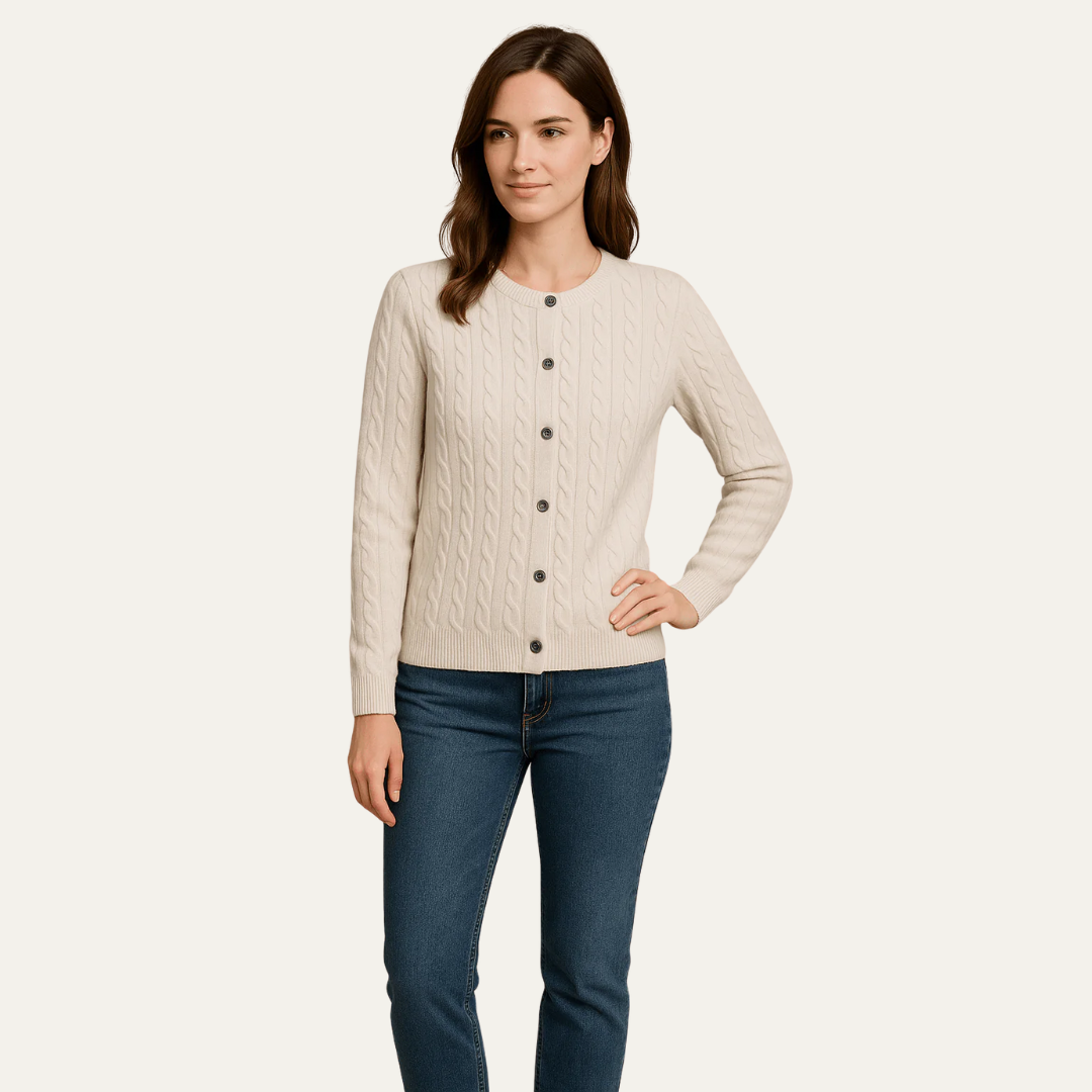 Women’s Cable Knit Button-Front Cardigan