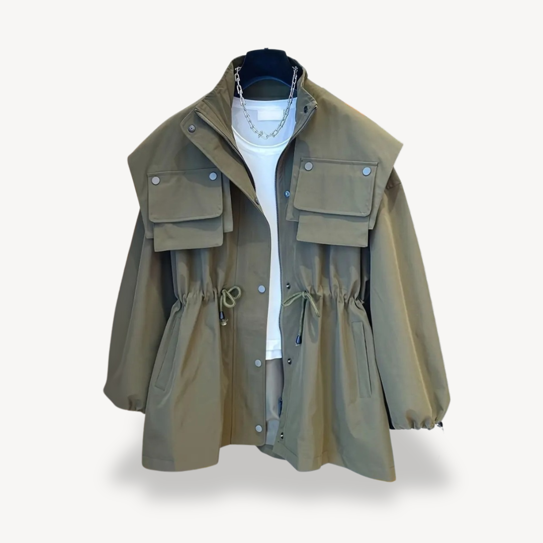 Casual Utility Jacket with Pockets for Women
