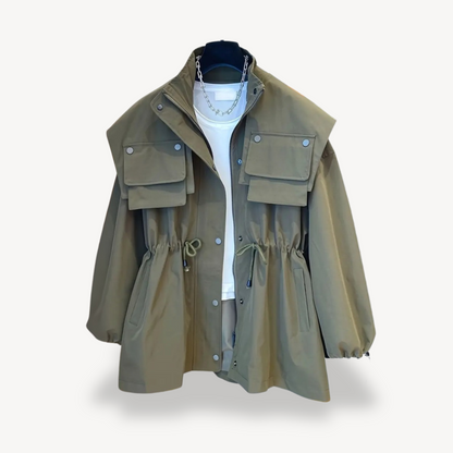 Casual Utility Jacket with Pockets for Women