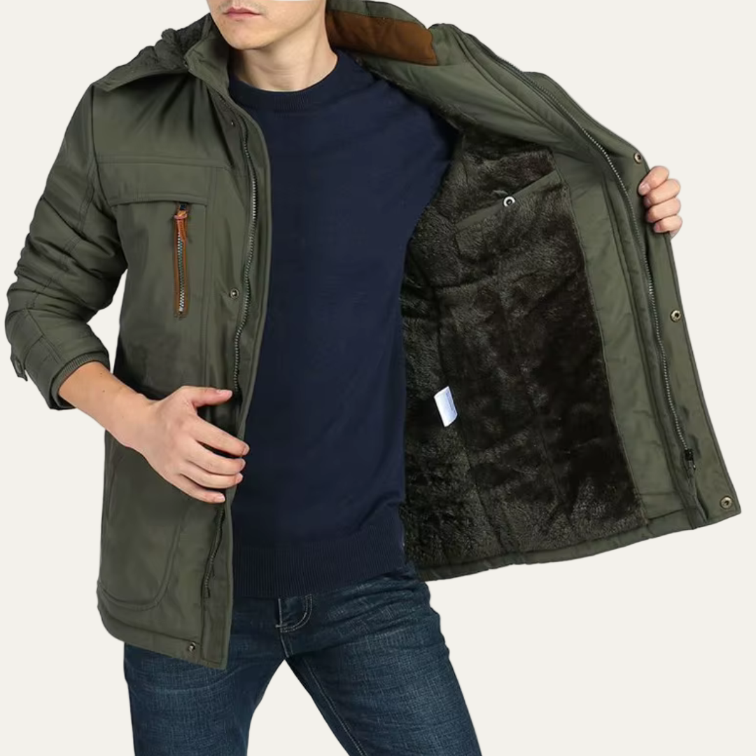 Men’s Warm Fur Lined Functional Parka Jacket