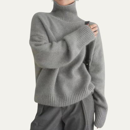 Women’s Oversized Ribbed Turtleneck Knit Sweater
