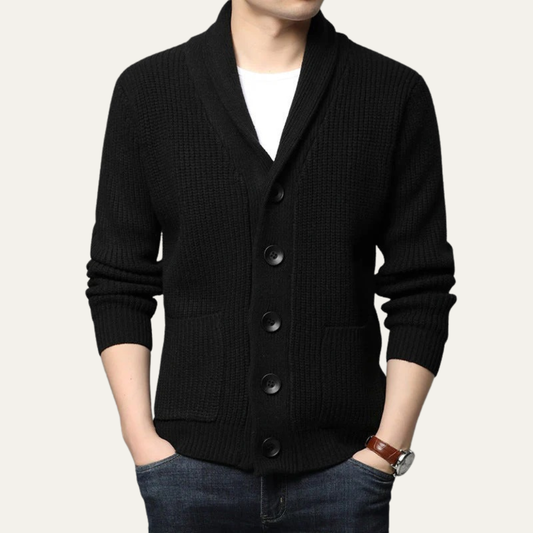 Men’s Shawl Collar Button Cardigan