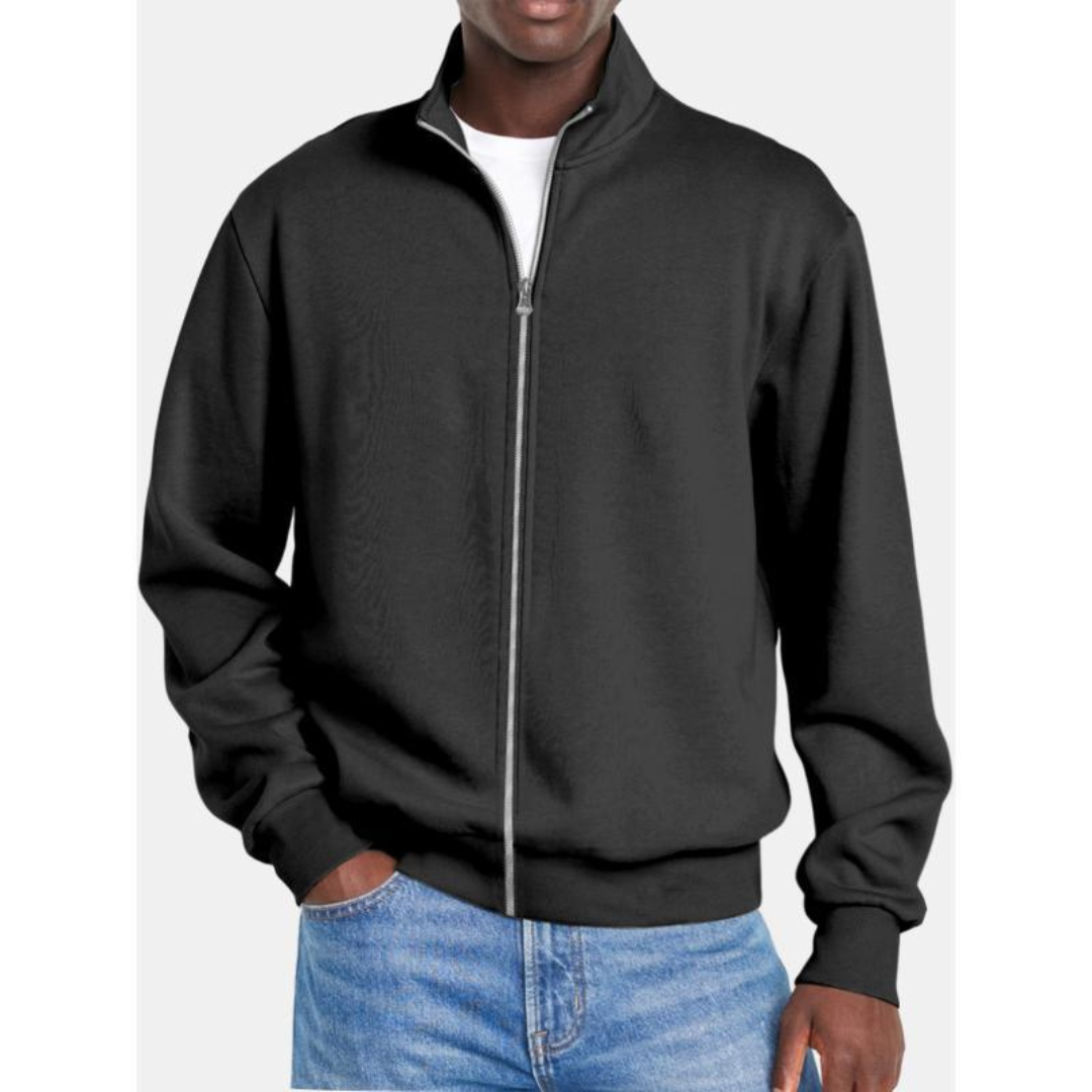 Men’s Classic Full Zip Stand Collar Sweatshirt Jacket
