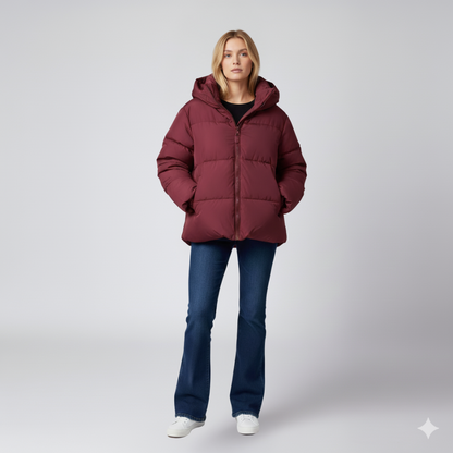 Julie | Puffer Jacket - Oversized Quilted High-Collar Winter Outerwear for Women