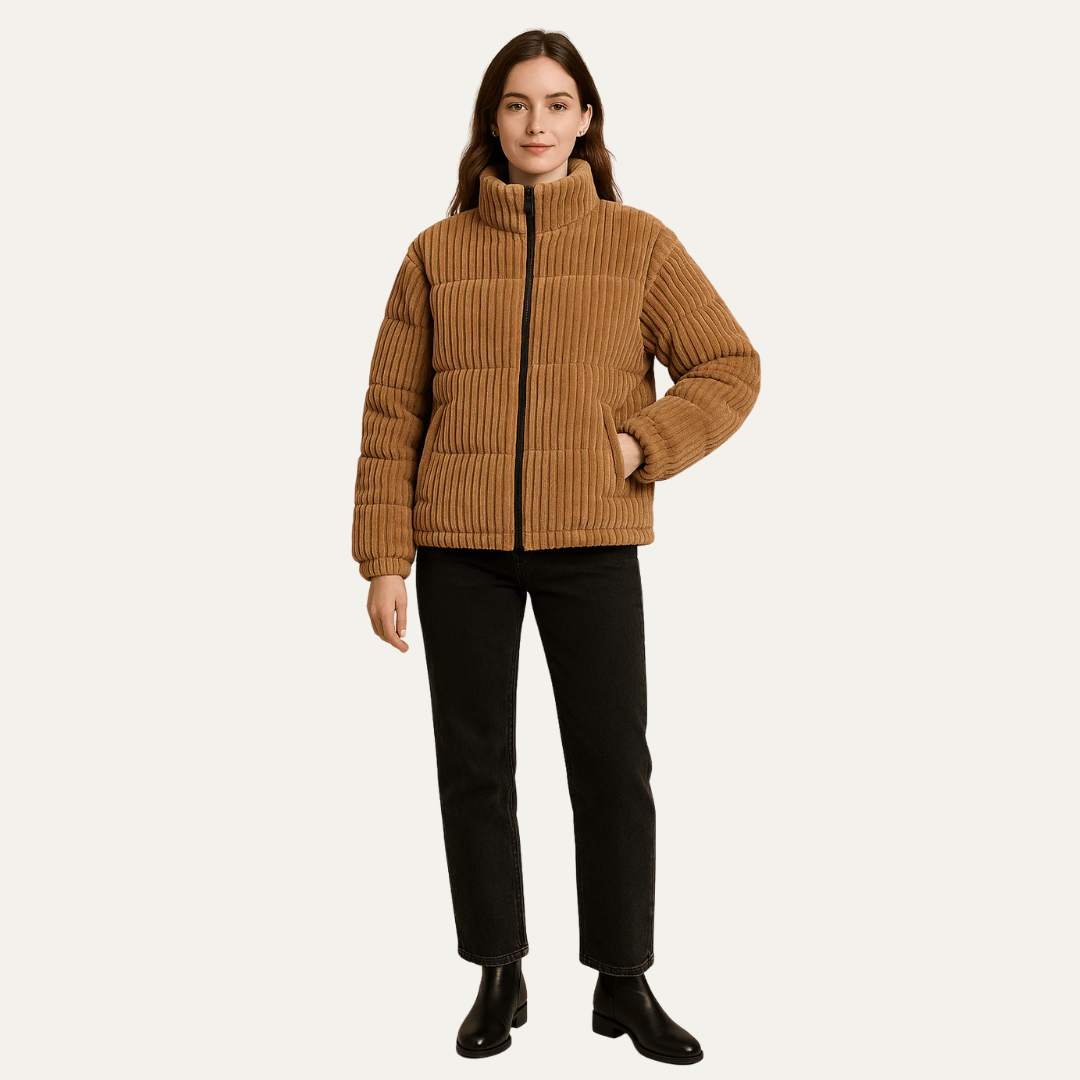 Women’s Corduroy Cropped Puffer Jacket