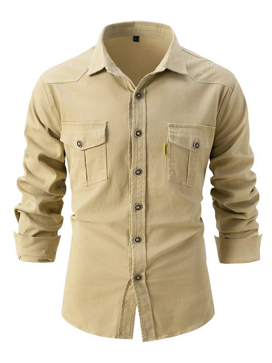 Classic Fit Mens Long Sleeve Button Down Shirt - BritishElegance