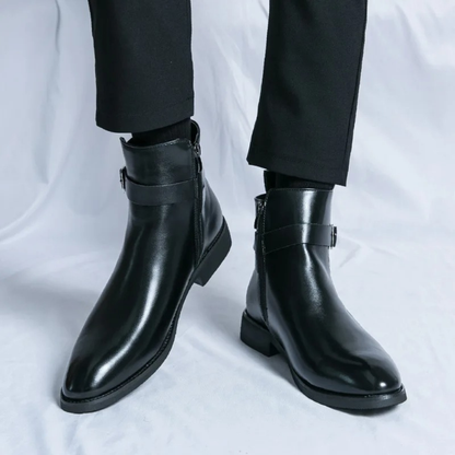 The Franciacorta Men’s Leather Ankle Boots with Side Zip & Non Slip Sole