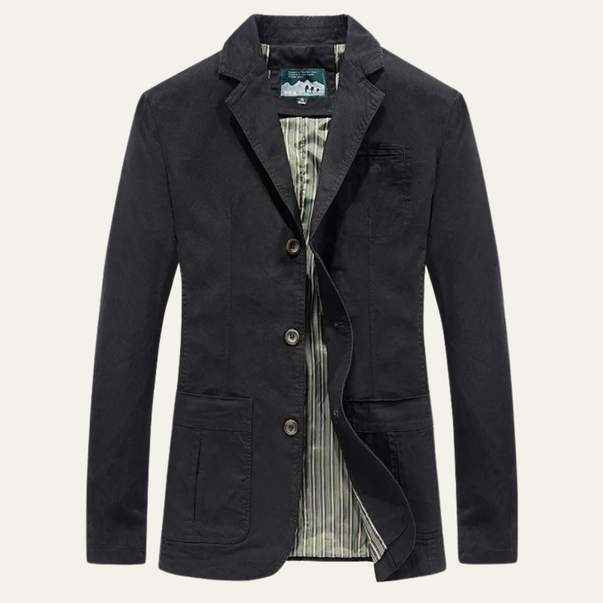 Men’s Casual Cotton Blazer with Patch Pockets