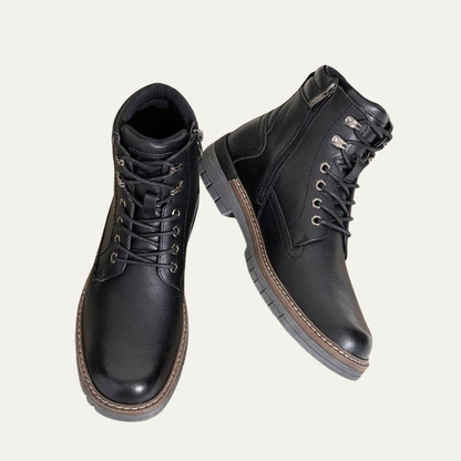 Men’s Military Style Lace Up Combat Boots with Lug Sole