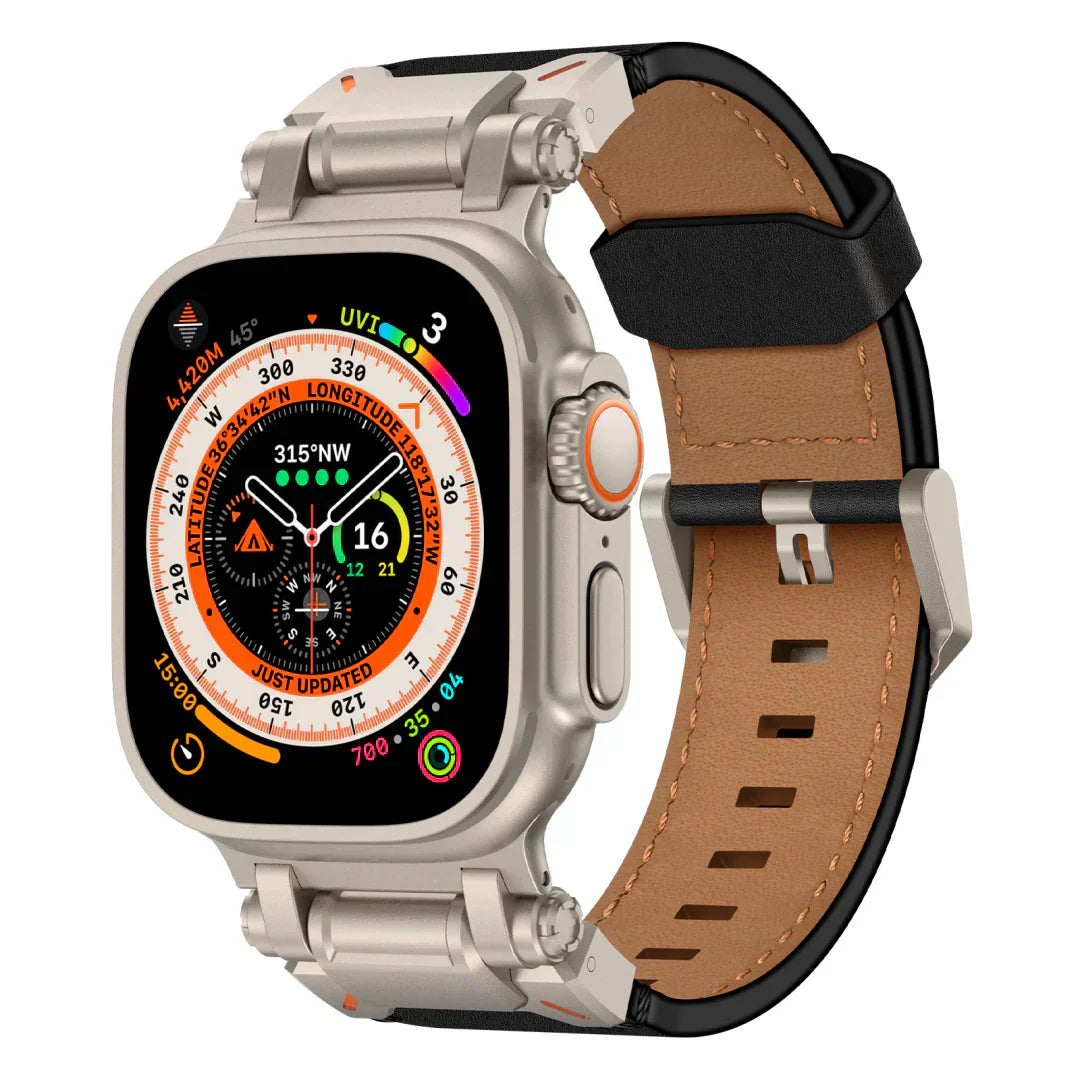 Premium Leather Band for Apple Watch with Metal Clasp
