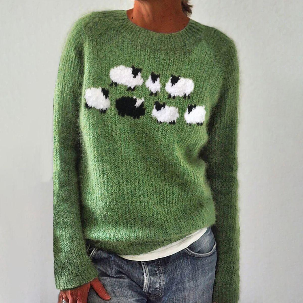 Soft Women's Winter Wool Sweater with Long Sleeves - BritishElegance