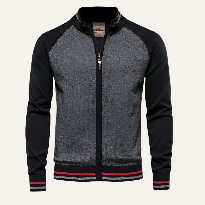 Men’s Color Block Raglan Sleeve Full Zip Jacket