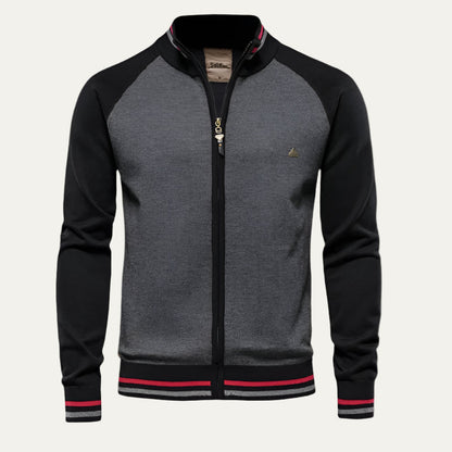 Men’s Color Block Raglan Sleeve Full Zip Jacket