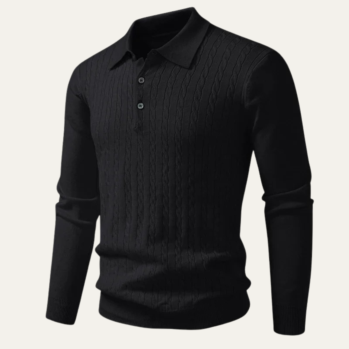 Men’s Cable Knit Full Zip Stand Collar Cardigan