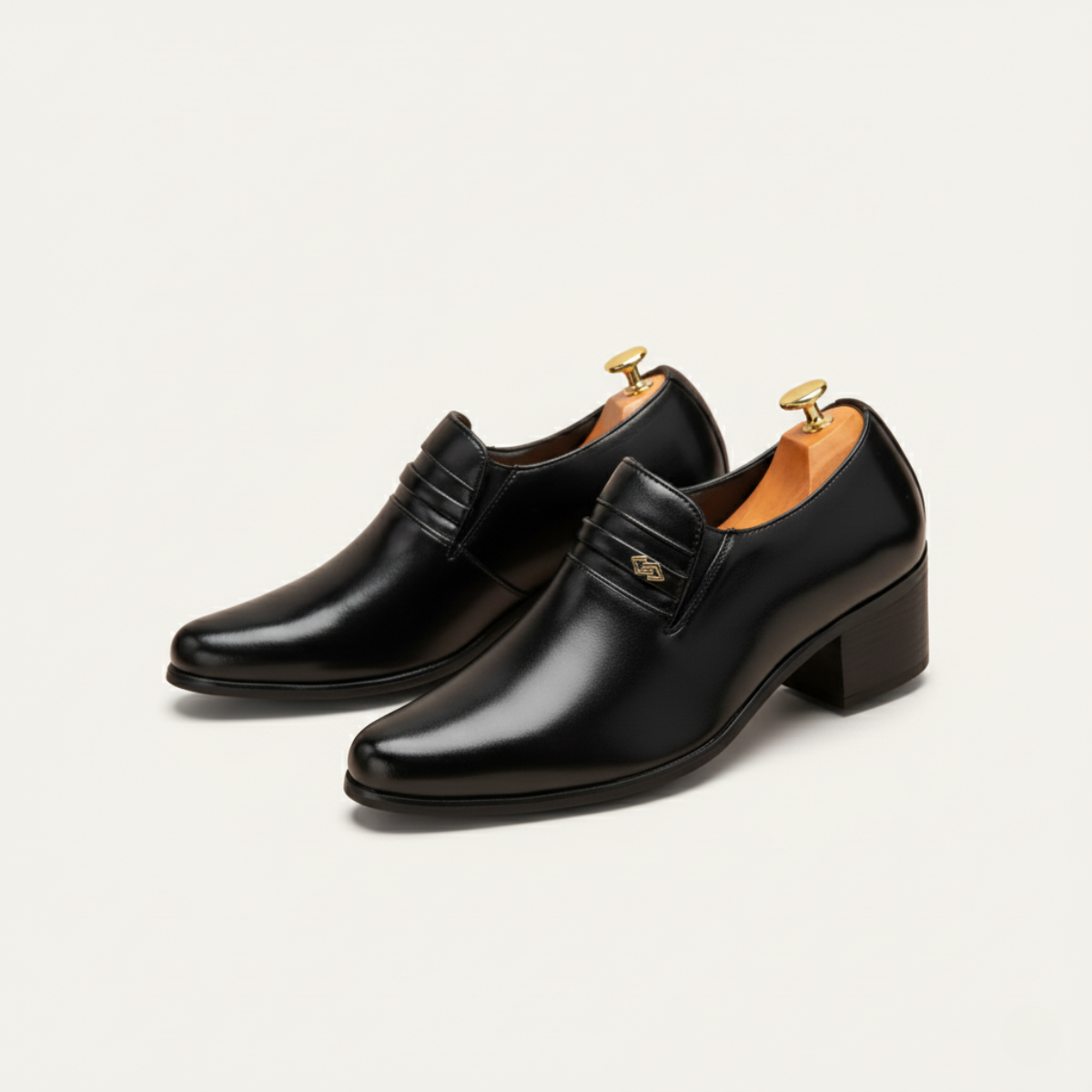 The Lazise Men’s Cuban Heel Dress Shoes – Leather Slip On Formal Loafers