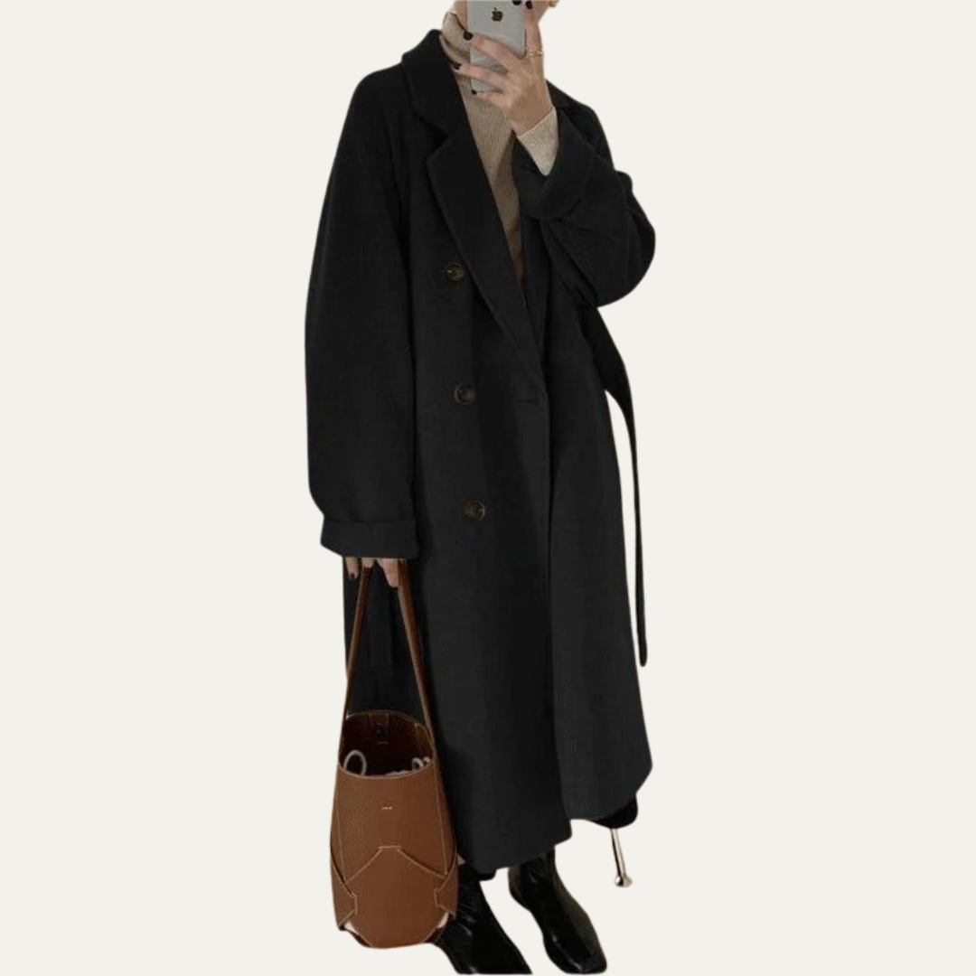 Women’s Elegant Double-Breasted Overcoat