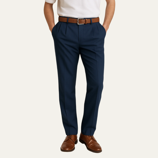 Men’s Classic Single-Pleat Dress Trousers