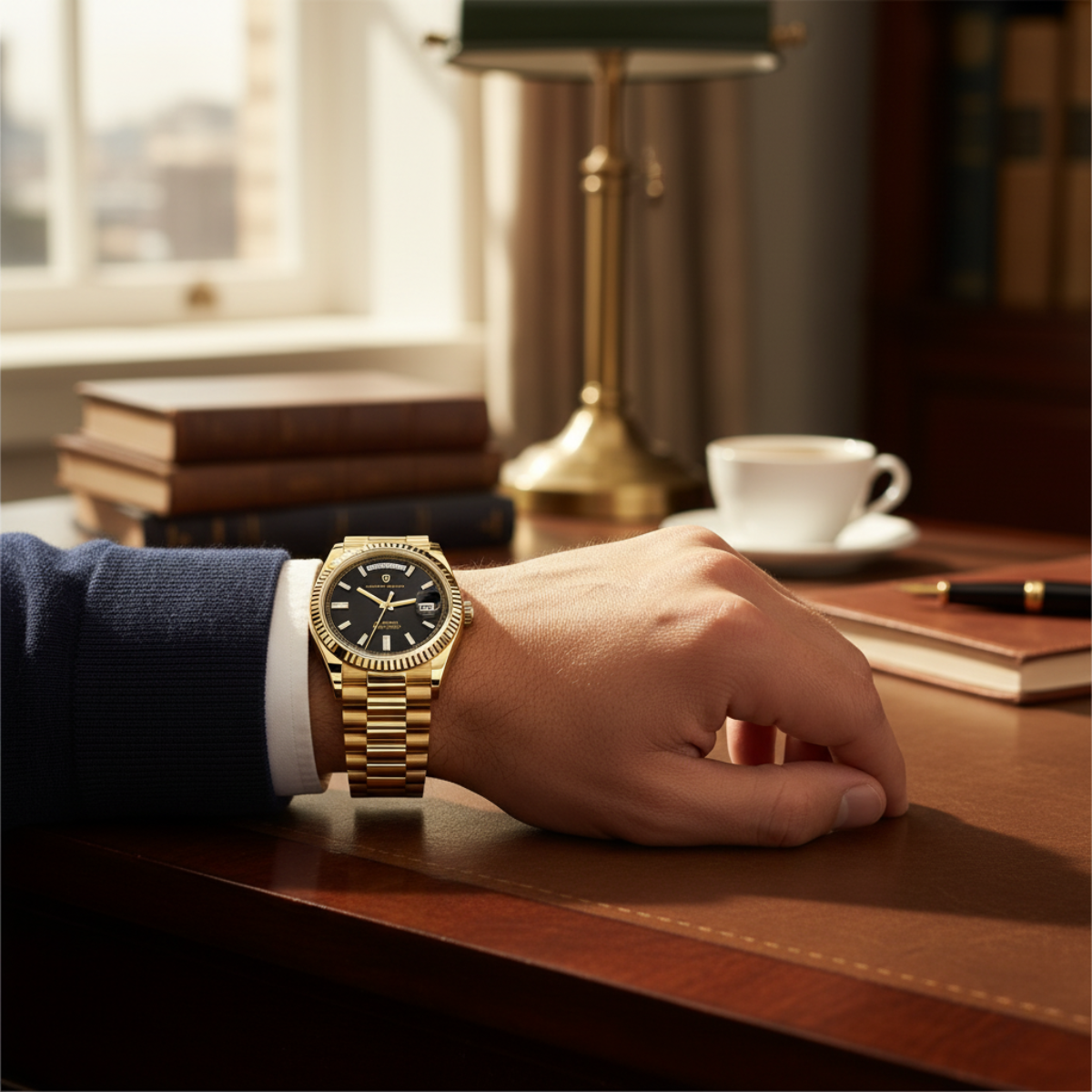 Men’s Automatic Watch with Fluted Bezel and Jubilee Bracelet
