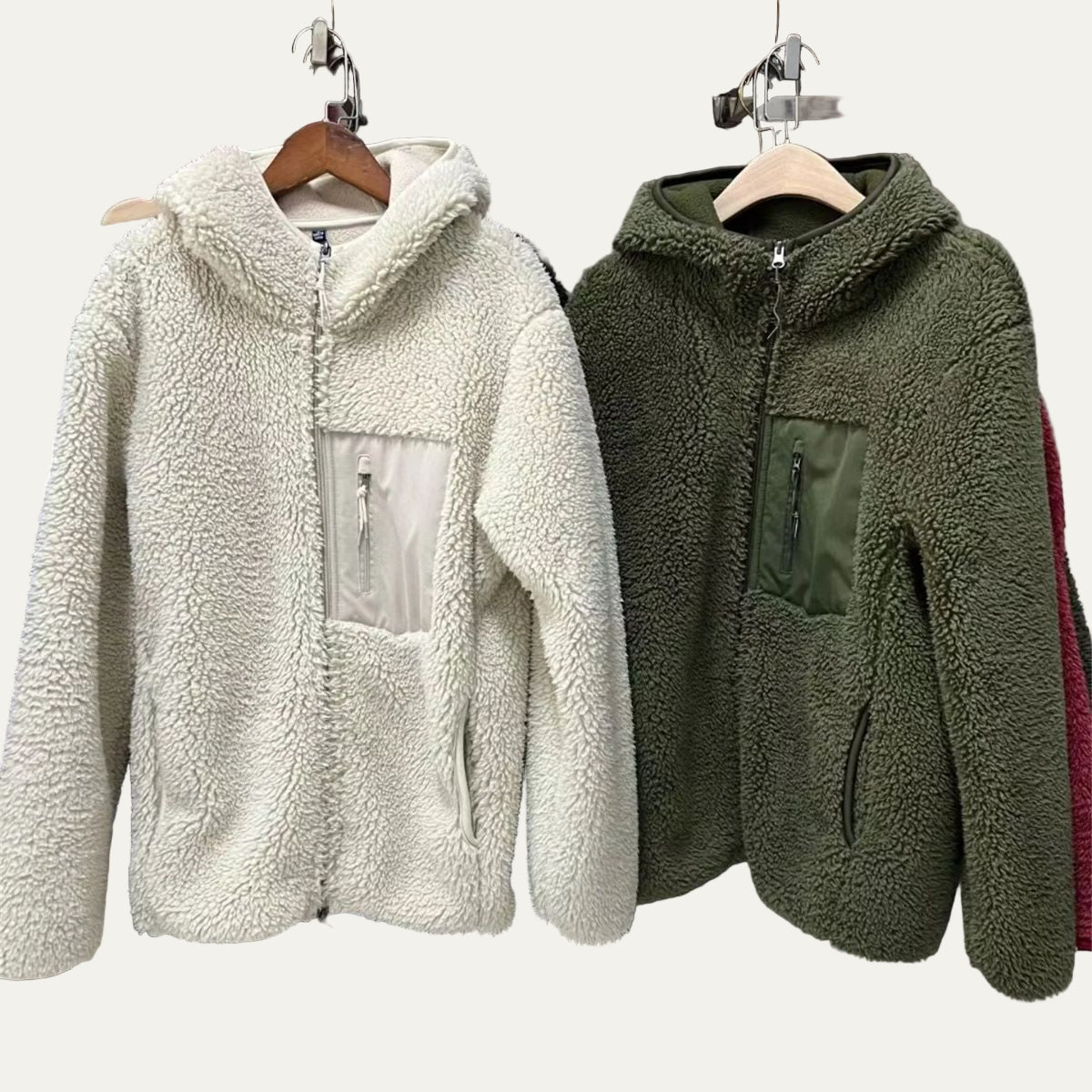 Men’s Hooded Full Zip Sherpa Fleece Jacket