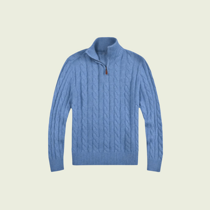 Men’s Heavy Cable Knit Quarter Zip Sweater
