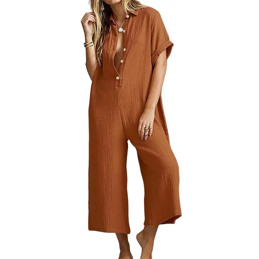 Summer Women's Button Front Romper