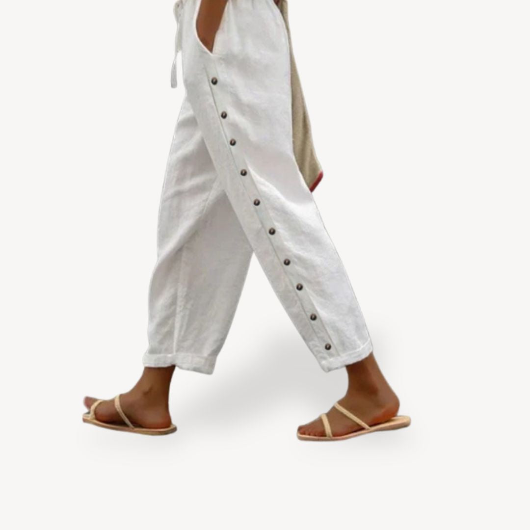 Women's Casual Button-Detail Trousers
