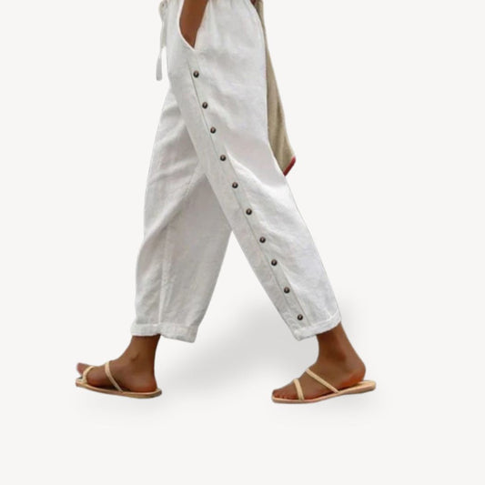Women's Casual Button-Detail Trousers