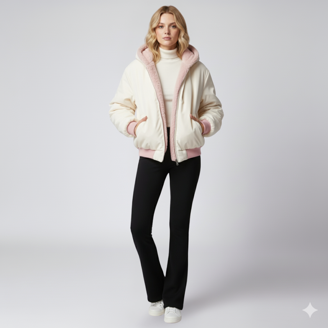 Liza | Winter Jacket - Oversized Reversible Zip-Up Outerwear for Women