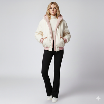 Liza | Winter Jacket - Oversized Reversible Zip-Up Outerwear for Women