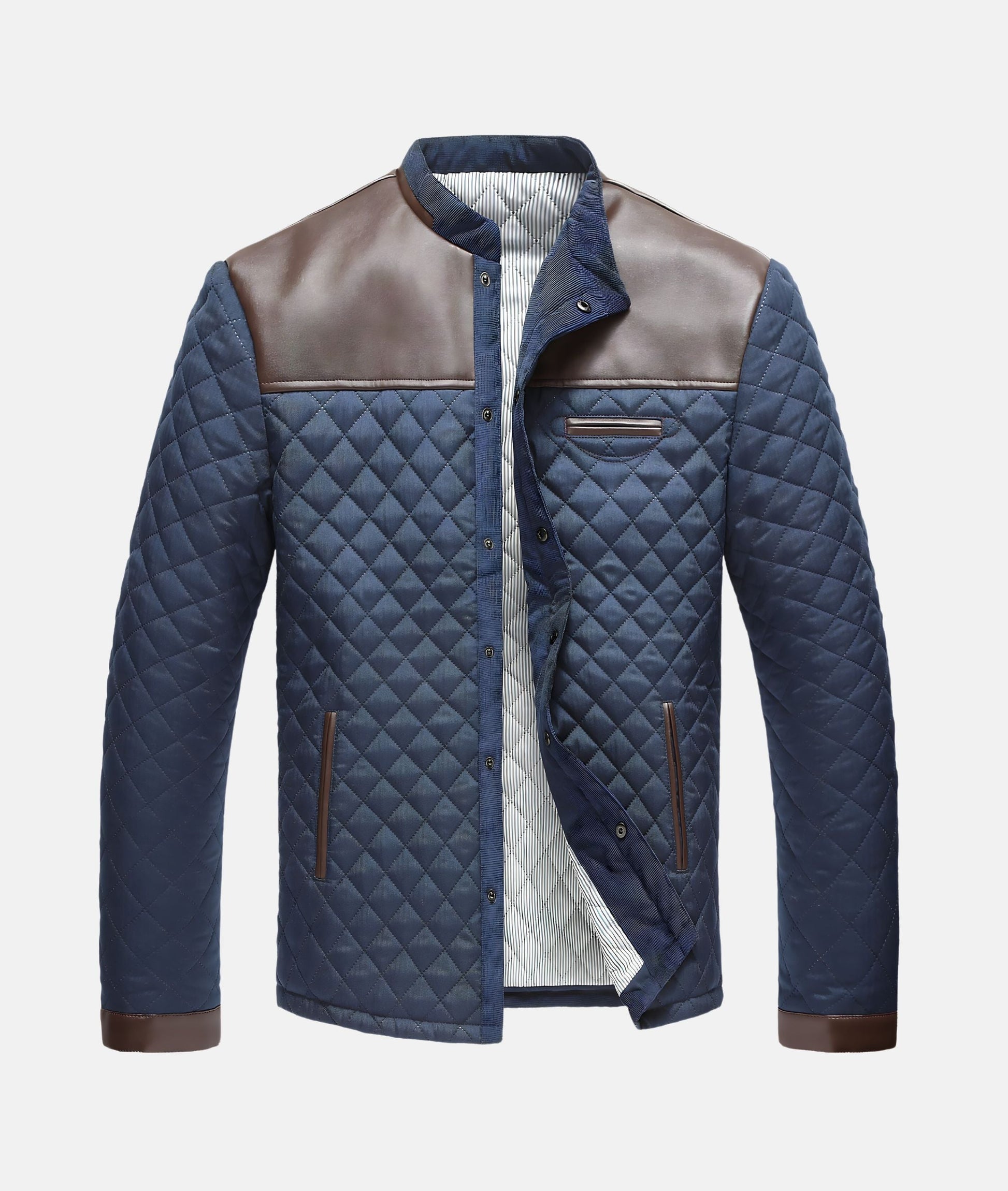 Men's Quilted Button Down Winter Jacket - BritishElegance