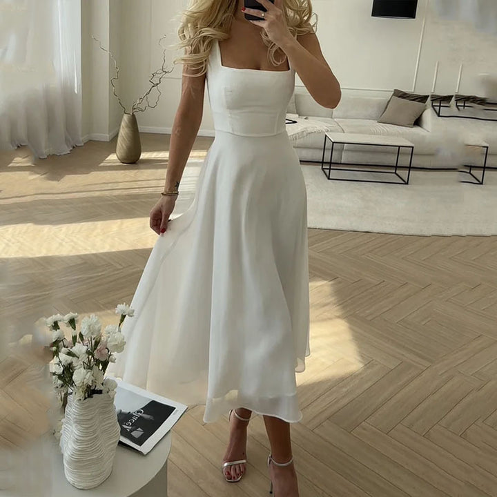 Chic Sleeveless A-Line Summer Dress for Women - BritishElegance