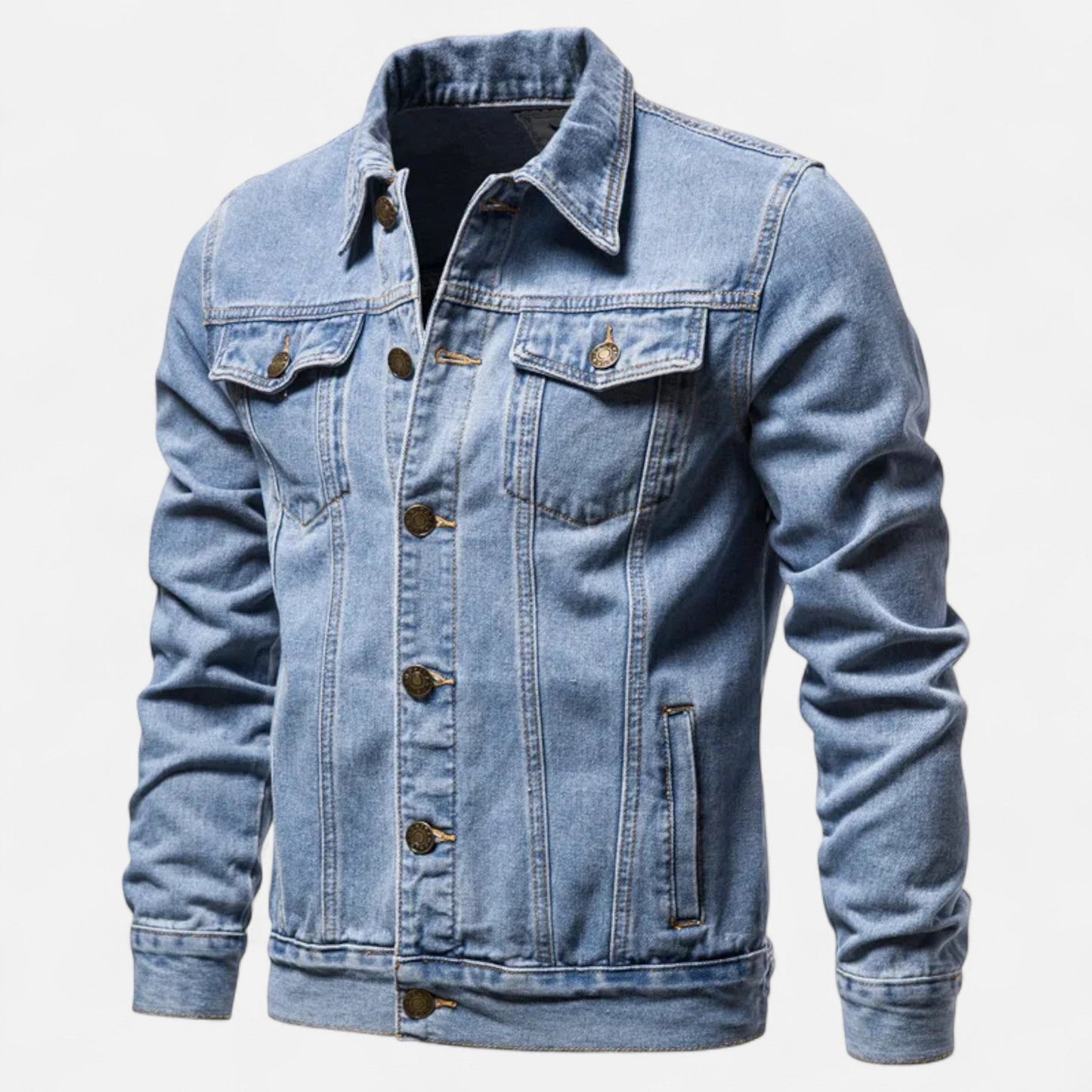 Classic Men's Denim Jacket - Retro Fall Cotton