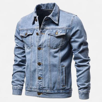 Classic Men's Denim Jacket - Retro Fall Cotton