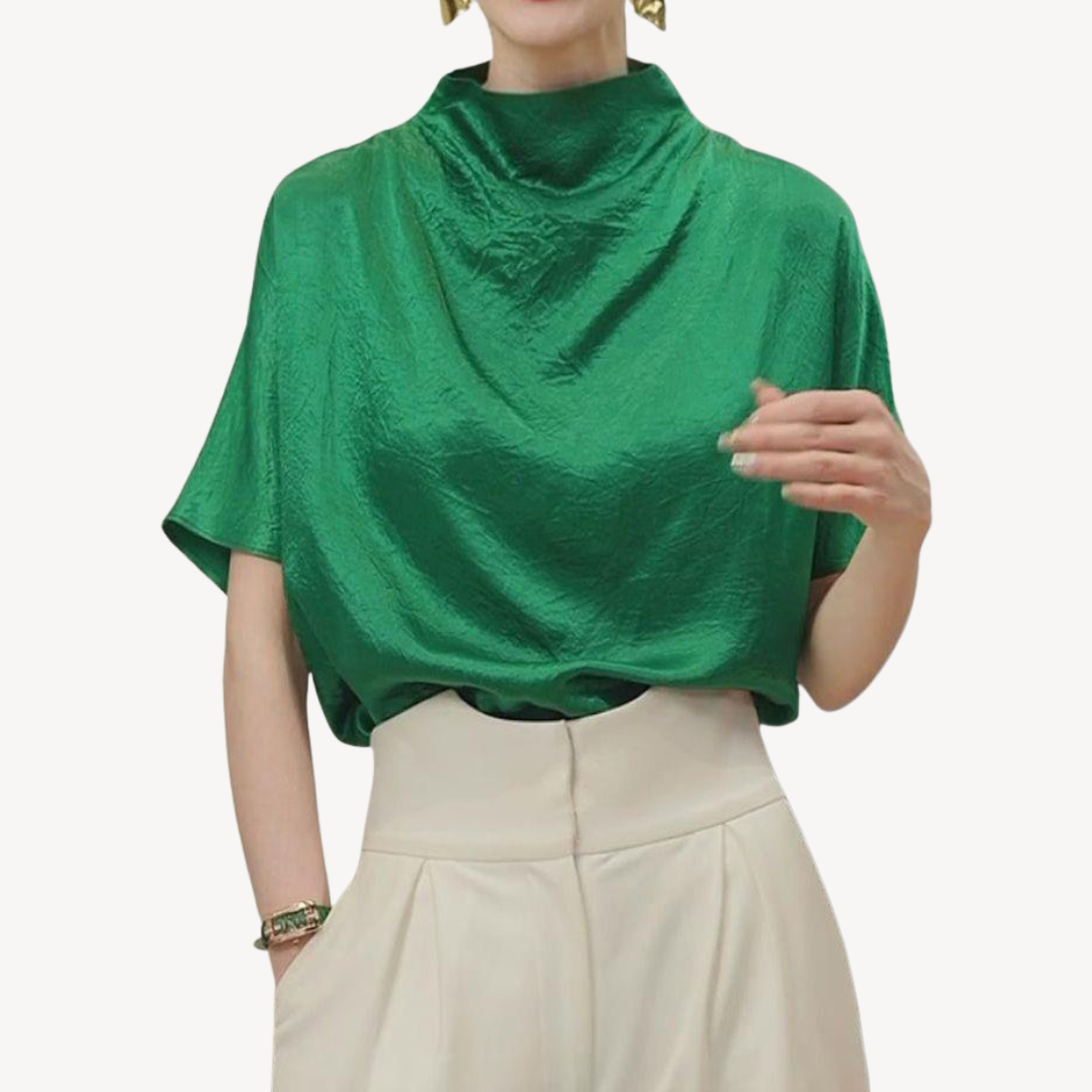 Women’s Satin High-Neck Top