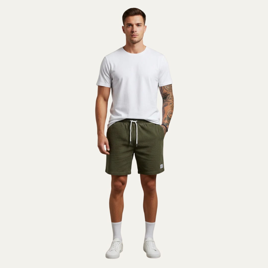 Men’s Casual Mid-Thigh Drawstring Shorts